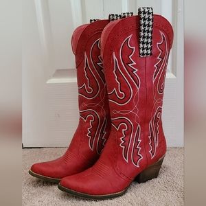 Red Western boots